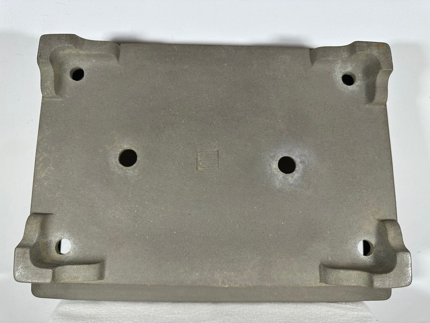 Preowned Japanese Tokoname Unglazed Rectangular Bonsai Pot Seizan - 19.5” By 14.25”