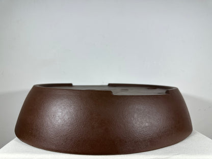 Preowned Japanese Tokoname Unglazed Oval  Bonsai Pot Yamaaki - 19” By 15.75”