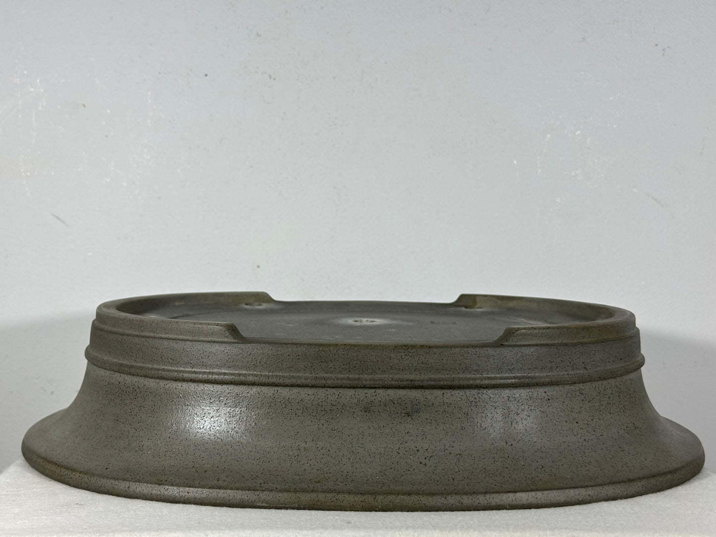 Preowned Japanese Tokoname Unglazed Oval Bonsai Pot Seizan - 17.25” By 14.25”