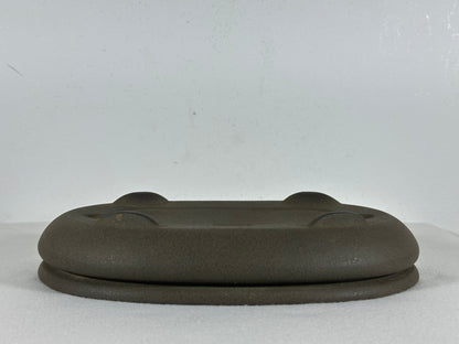 Preowned Vintage Japanese Tokoname Unglazed Bag Style Bonsai Pot Yamaaki - 9.5” By 6.25”