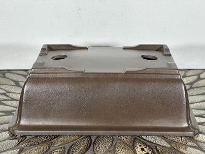 Preowned Japanese Tokoname Unglazed Rectangular Bonsai Pot - 9.75” By 7.25”