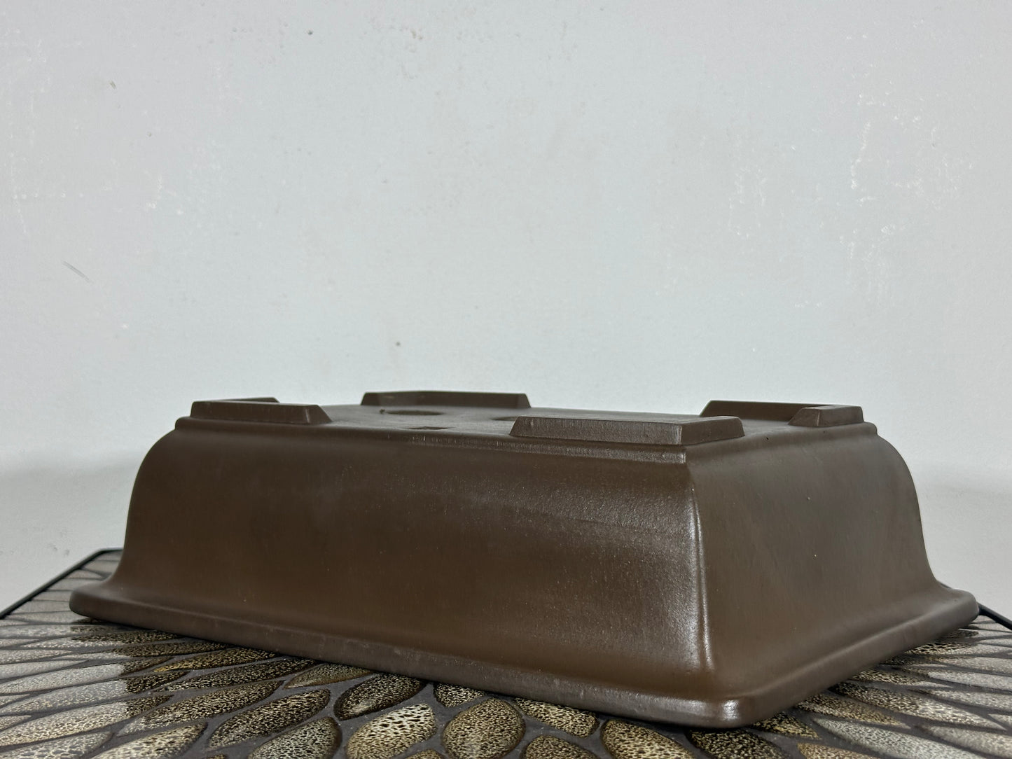 Preowned Japanese Tokoname Unglazed Rectangular Bonsai Pot Senkoen - 12” By 8.75”