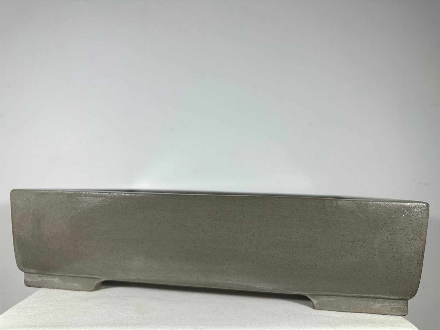 Preowned Japanese Tokoname Unglazed Rectangular Bonsai Pot Seizan - 19.75” By 14”
