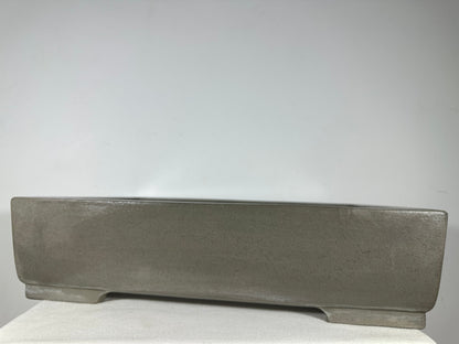 Preowned Japanese Tokoname Unglazed Rectangular Bonsai Pot Seizan - 19.75” By 14”