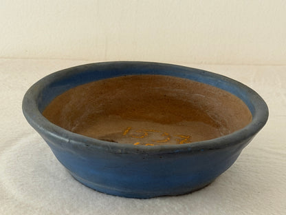 Preowned Japanese Tokoname Glazed Nanban Style Bonsai Pot Mazan - 6.75” By 2”
