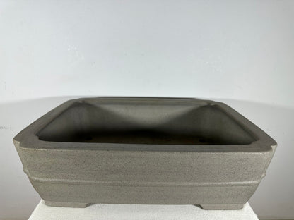 Preowned Japanese Tokoname Unglazed Rectangular Bonsai Pot Seizan - 19” By 14.25”