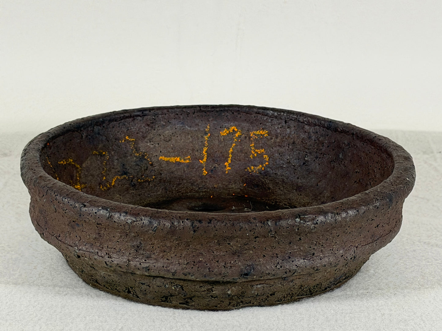 Preowned Japanese Tokoname Unglazed Nanban Style Bonsai Pot Matsushita - 8” By 2.25”