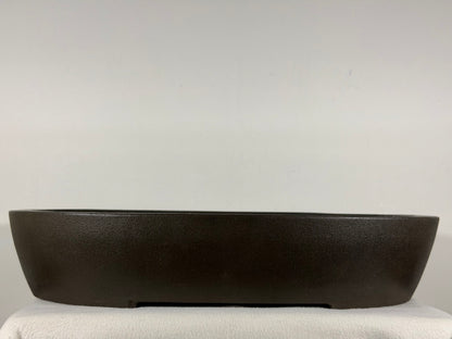 Preowned Japanese Tokoname Unglazed Oval Bonsai Pot Yamaaki - 19.75” x 16.25” x 3.75”