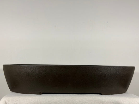 Preowned Japanese Tokoname Unglazed Oval Bonsai Pot Yamaaki - 19.75” x 16.25” x 3.75”
