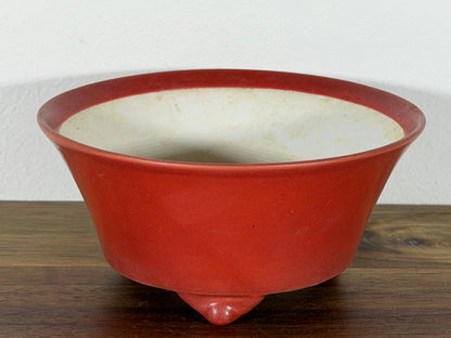 Preowned Vintage China Glazed Round Bonsai Pot - 5.75” By 2.75”