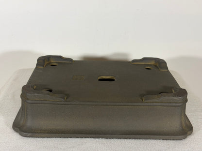 Preowned Japanese Tokoname Unglazed Rectangular Bonsai Pot Housei - 12.25” x 9.25” x 2 7/8”