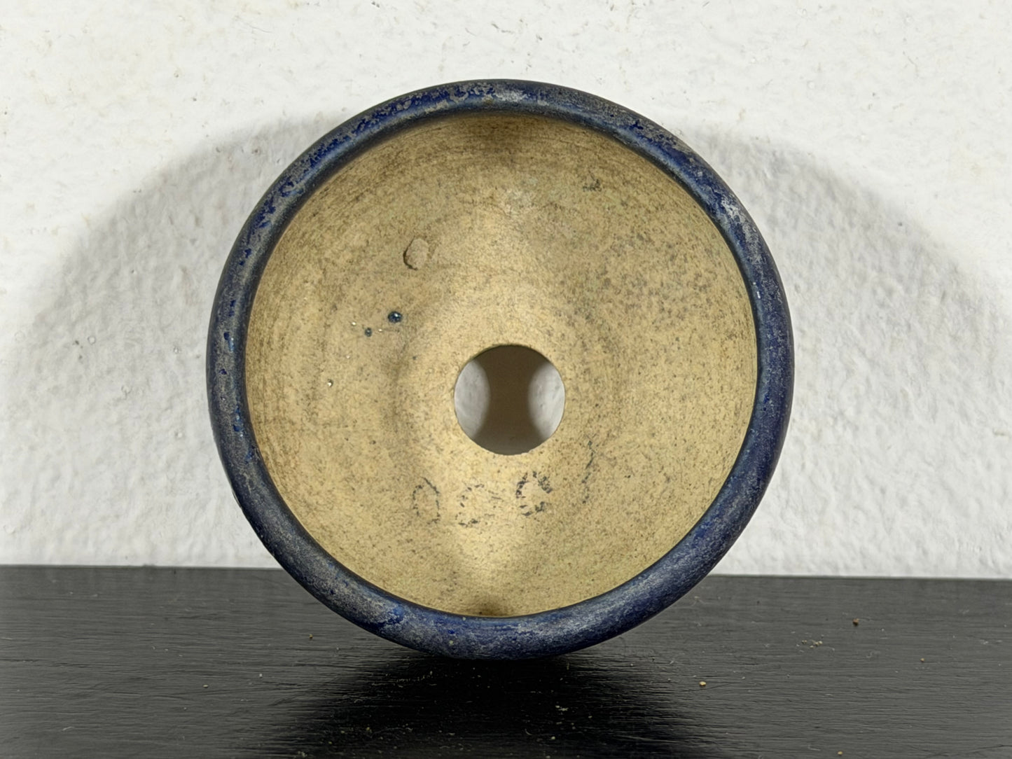 Preowned Japanese Tokoname Glazed Round Bonsai Pot Housou - 1.75” By 7:8”