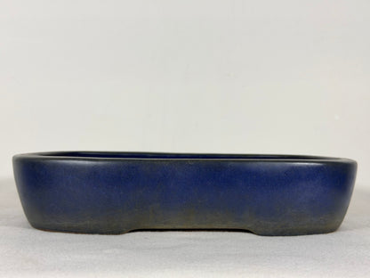 Preowned Japanese Tokoname Glazed Rectangular Bonsai Pot Yamafusa - 11.25” By 8.5”