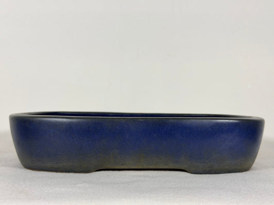 Preowned Japanese Tokoname Glazed Rectangular Bonsai Pot Yamafusa - 11.25” By 8.5”
