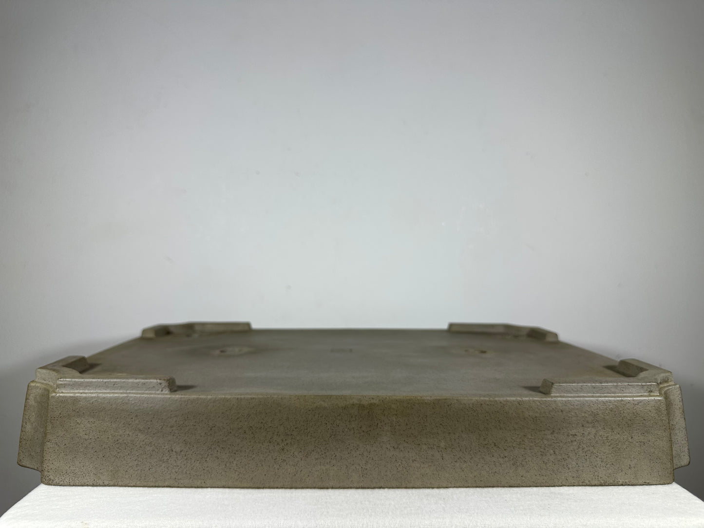 Preowned Japanese Tokoname Unglazed Rectangular Shallow Bonsai Pot Seizan - 19” By 13”