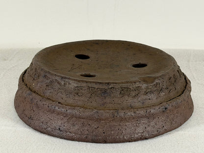 Preowned Japanese Tokoname Unglazed Nanban Style Bonsai Pot Matsushita - 8” By 2.25”