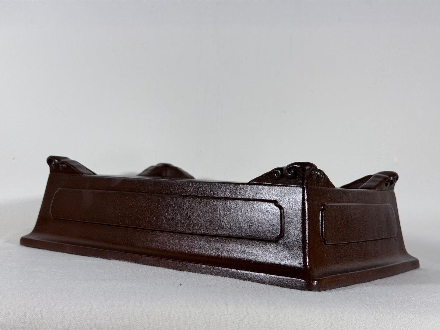 Preowned Japanese Tokoname Unglazed Rectangular Bonsai Pot Yamaaki - 12.25” By 8”