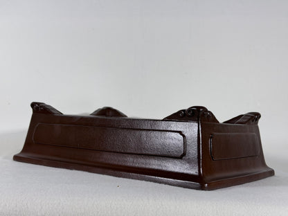 Preowned Japanese Tokoname Unglazed Rectangular Bonsai Pot Yamaaki - 12.25” By 8”