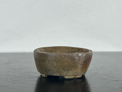 Preowned Vintage Japanese Tokoname Mame Mokko Style Bonsai Pot Motukou - 1.5” By 1 3/8”