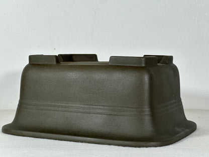Preowned Japanese Tokoname Unglazed Rectangular Bonsai Pot - 9” By 7.5”