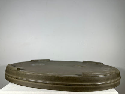Preowned Japanese Tokoname Unglazed Oval Shallow Bonsai Pot Seizan - 24.25” By 17.25”