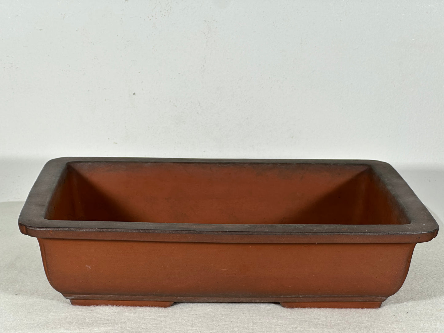 Preowned Japanese Tokoname Unglazed Rectangular Bonsai Pot - 11.5” By 7.75”