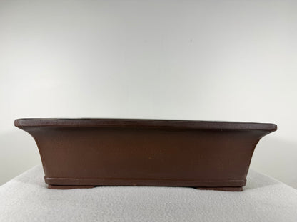 Preowned Japanese Tokoname Unglazed Rectangular Bonsai Pot - 13.25” By 10.75”