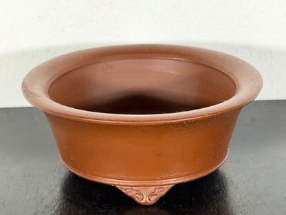 New Japanese Tokoname Unglazed Round Bonsai Pot Bigei - 3.75” By 1.5”