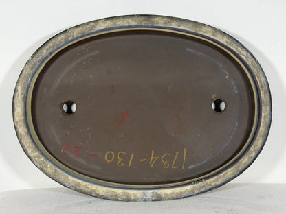 Preowned Japanese Tokoname Glazed Shallow Oval Bonsai Pot - 13.5” By 10”