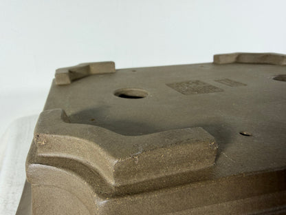 Preowned Japanese Tokoname Unglazed Rectangular Bonsai Pot Yuuji Nakano - 14.25” By 11.5”