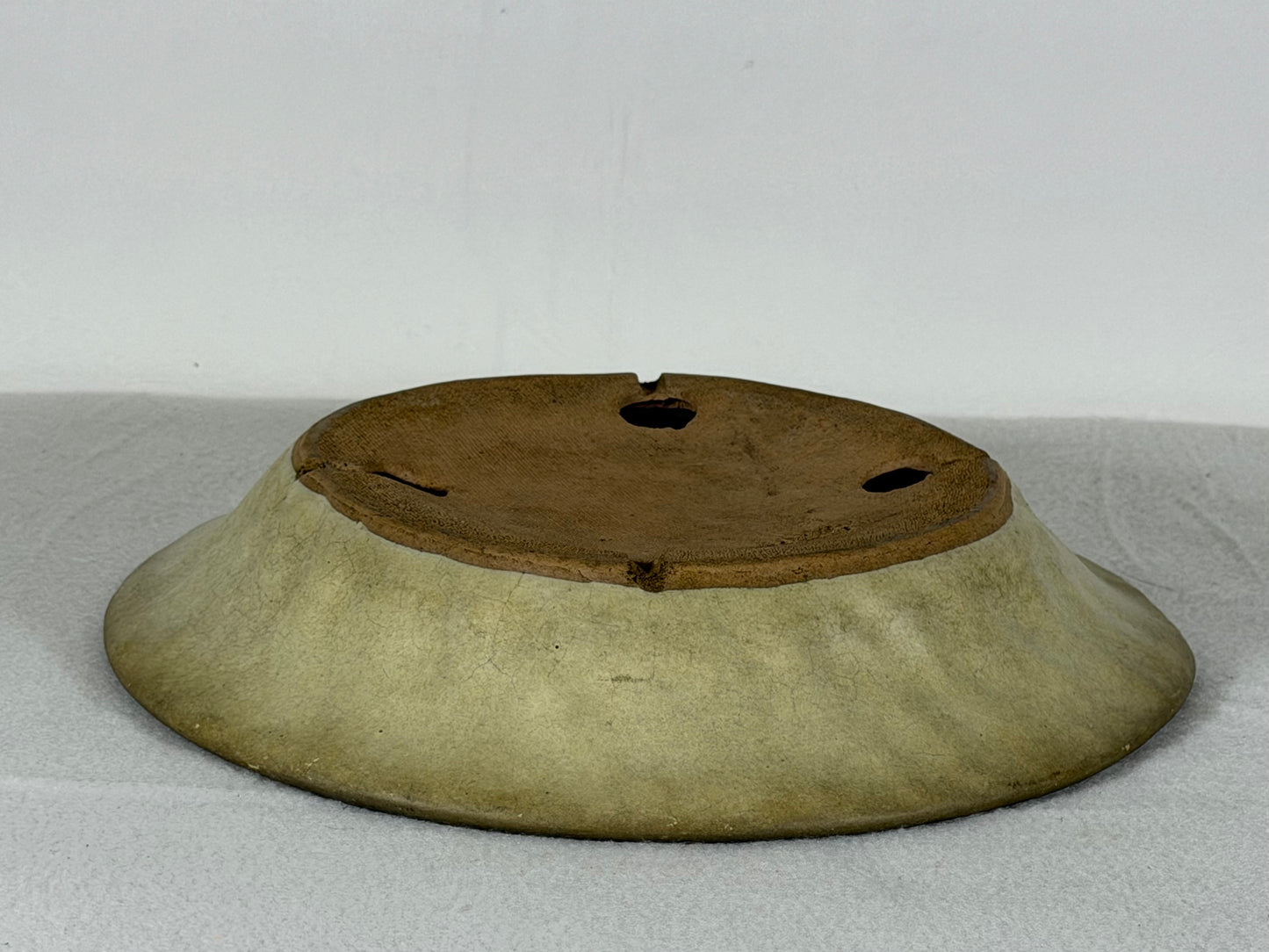 Preowned Japanese Tokoname Glazed Nanban Style Bonsai Pot Yamafusa - 8.75” By 1.5”
