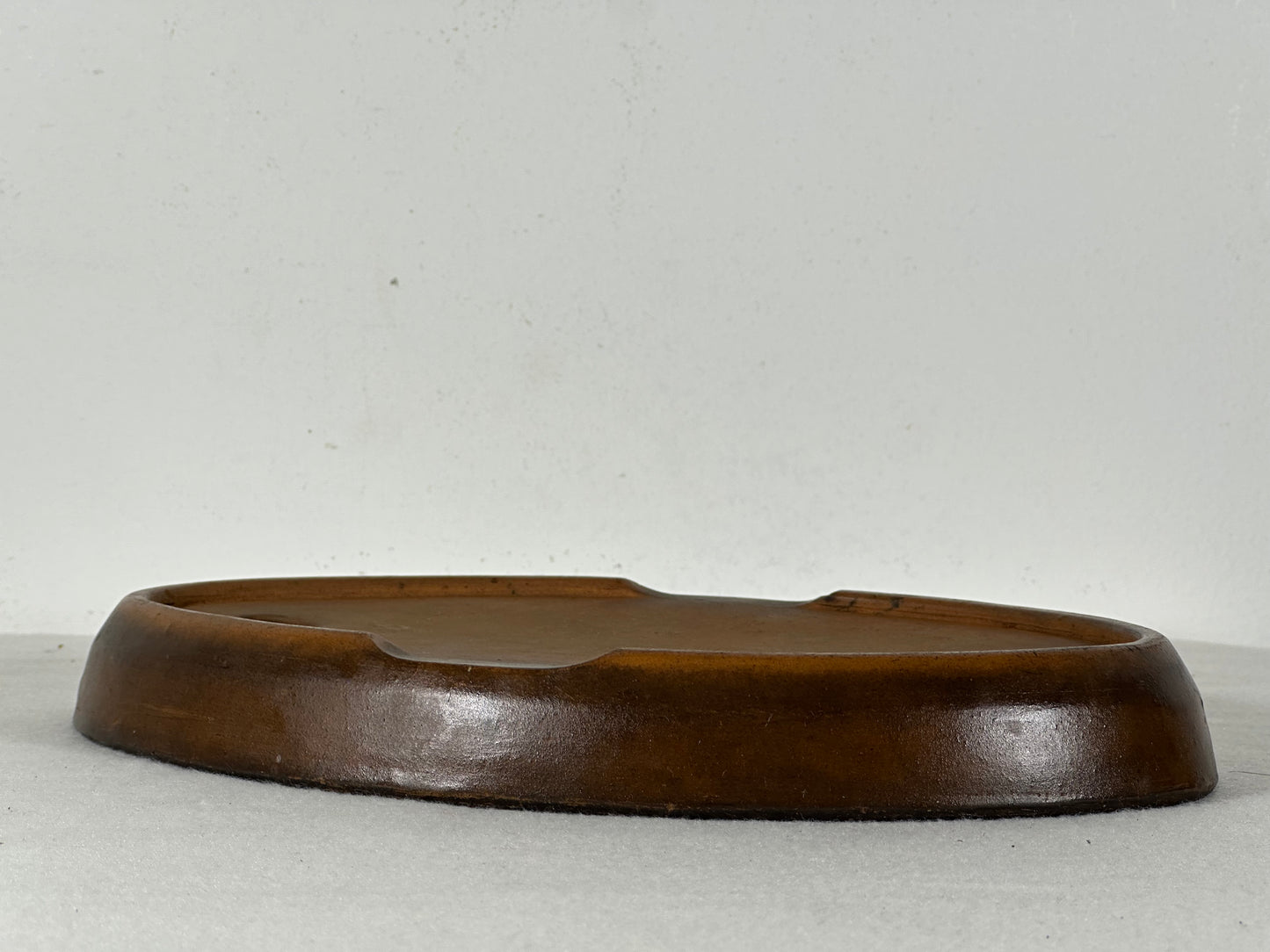 Preowned Japanese Tokoname Unglazed Oval Shallow Bonsai Pot - 10.25” By 6.5”