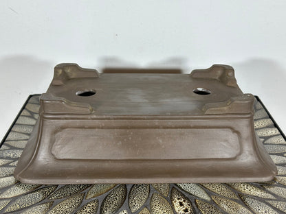 Preowned Japanese Tokoname Unglazed Rectangular Bonsai Pot - 13.75” By 8”
