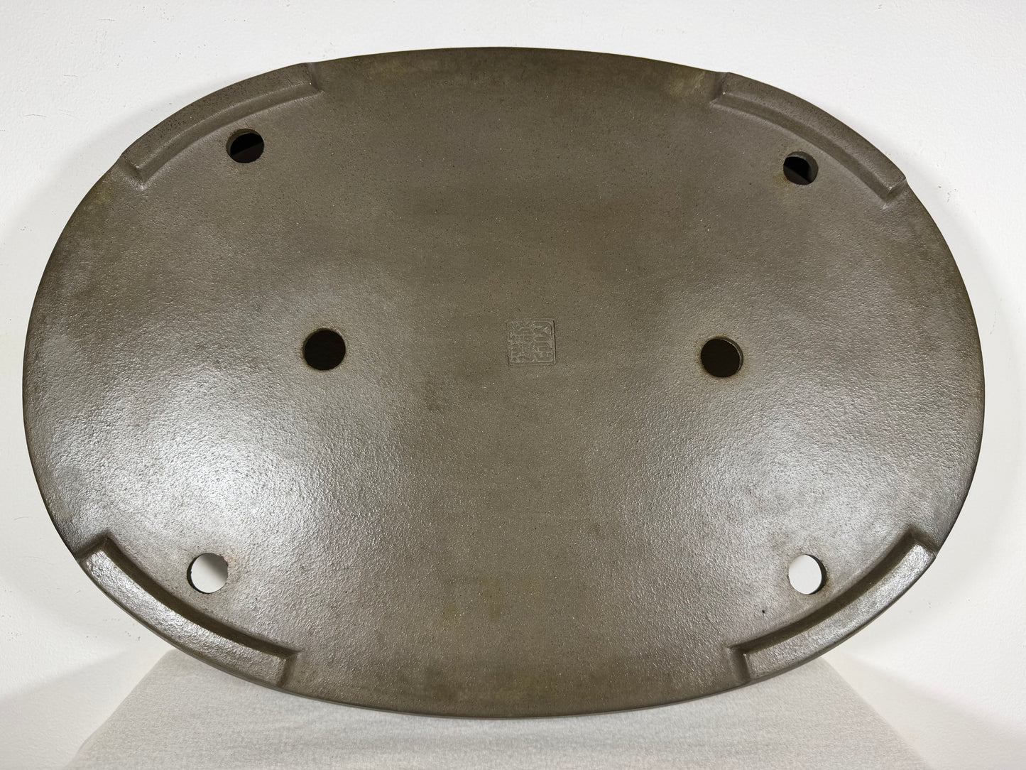 Preowned Japanese Tokoname Unglazed Shallow Oval Bonsai Pot Seizan - 20.75” By 14.75”