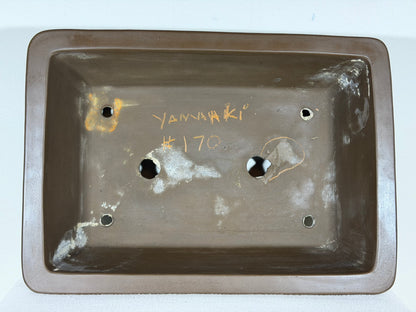 Preowned Japanese Tokoname Unglazed Rectangular Bonsai Pot Yamaaki - 16.25” By 11.75”