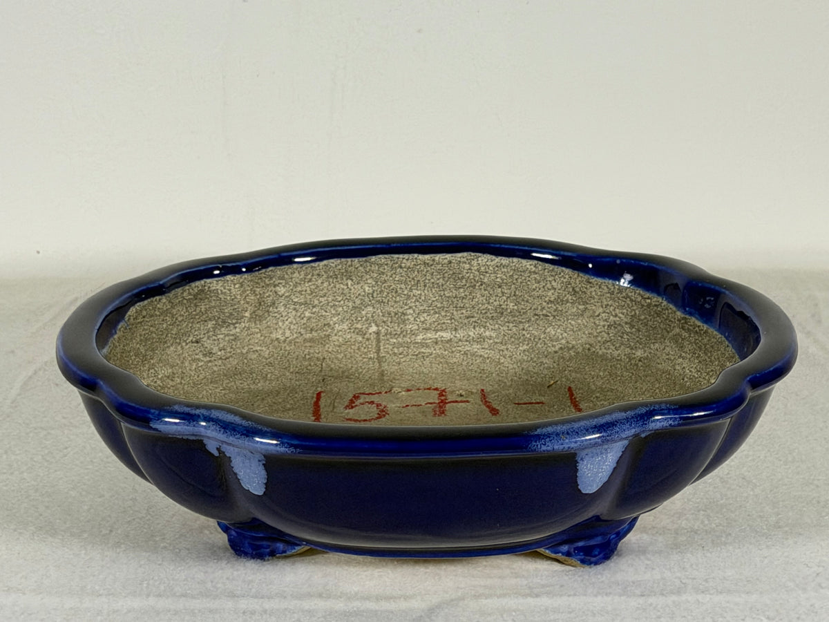 Preowned Japanese Tokoname Glazed Mokko Style Bonsai Pot Satomi - 8” By 7”