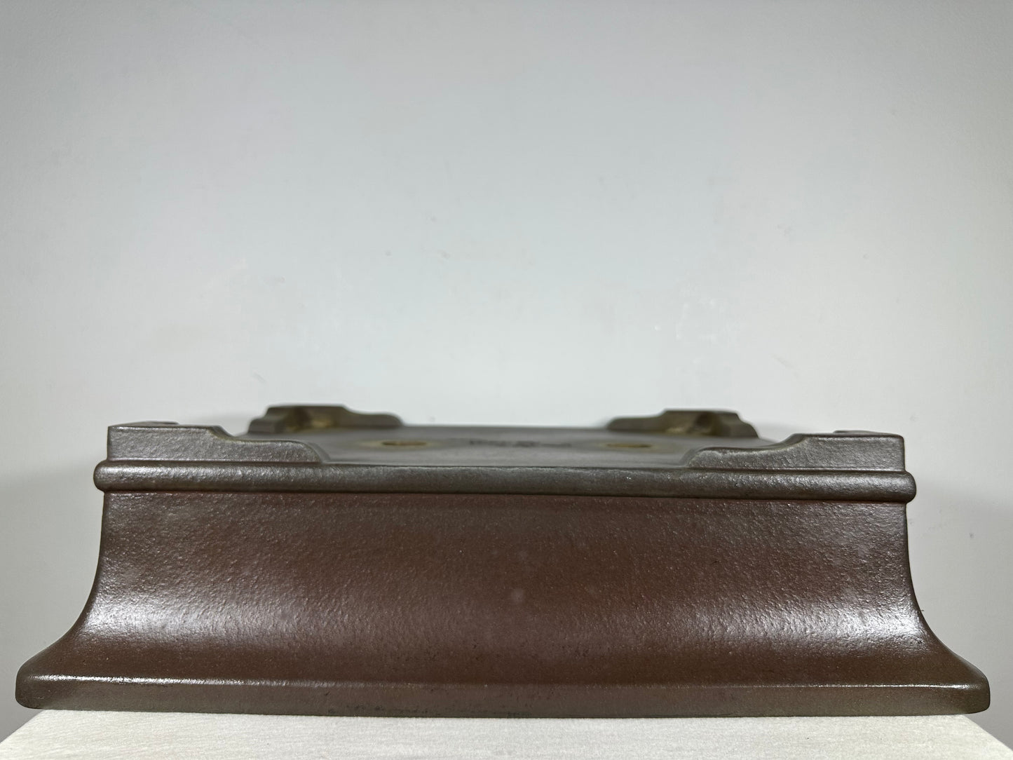 Preowned Japanese Tokoname Unglazed Rectangular Bonsai Pot Yamaaki - 17.75” By 14”