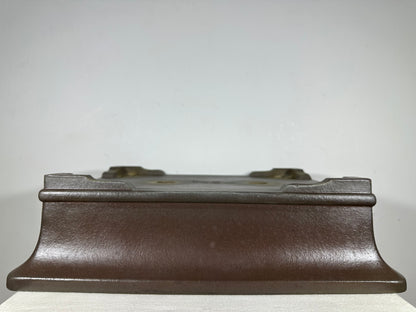Preowned Japanese Tokoname Unglazed Rectangular Bonsai Pot Yamaaki - 17.75” By 14”