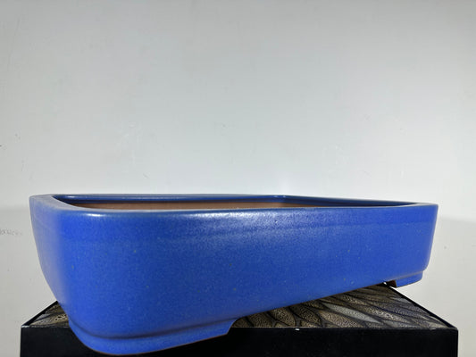 Preowned Vintage Japanese Tokoname Glazed Rectangular Bonsai Pot Reiho - 21.25” By 15”
