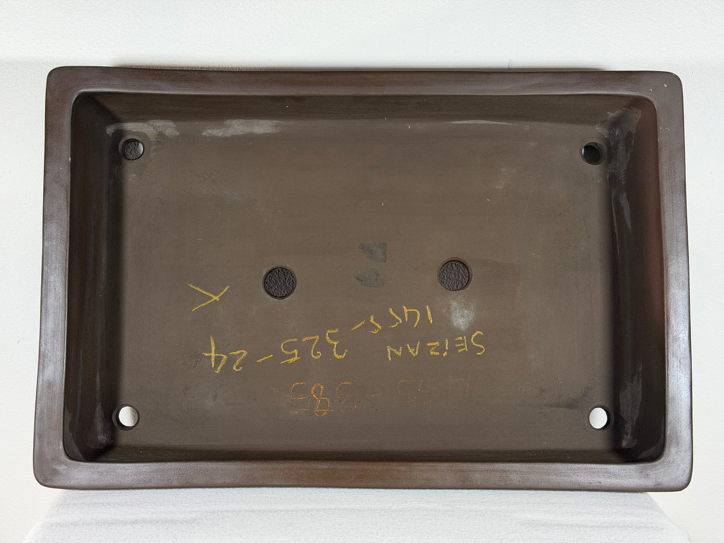 Preowned Japanese Tokoname Unglazed Rectangular Bonsai Pot Seizan - 18.5” By 12”