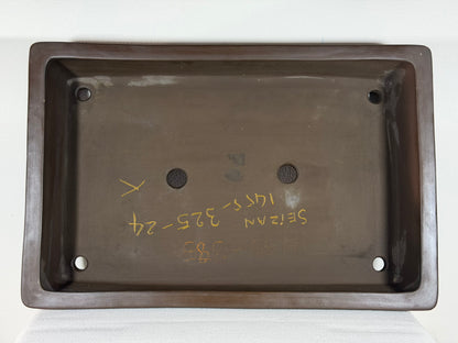 Preowned Japanese Tokoname Unglazed Rectangular Bonsai Pot Seizan - 18.5” By 12”