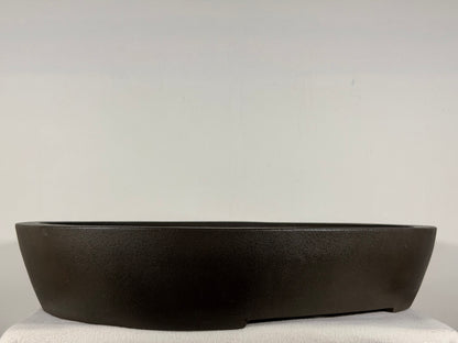 Preowned Japanese Tokoname Unglazed Oval Bonsai Pot Yamaaki - 19.75” x 16.25” x 3.75”