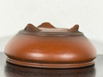 New Japanese Tokoname Unglazed Bag Style Bonsai Pot Bigei - 3.5” By 1.5”