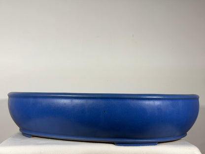 Preowned Japanese Tokoname Glazed Oval Bonsai Pot Reiho - 20” By 16.5”