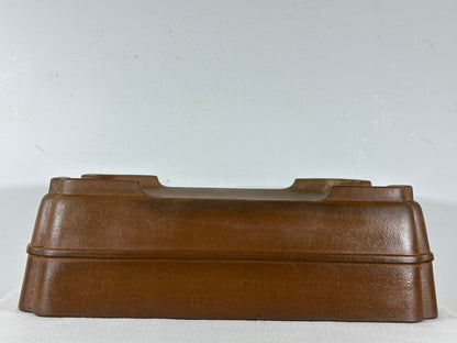 Preowned Japanese Tokoname Unglazed Rectangular Bonsai Pot Seizan - 14.5” By 11”