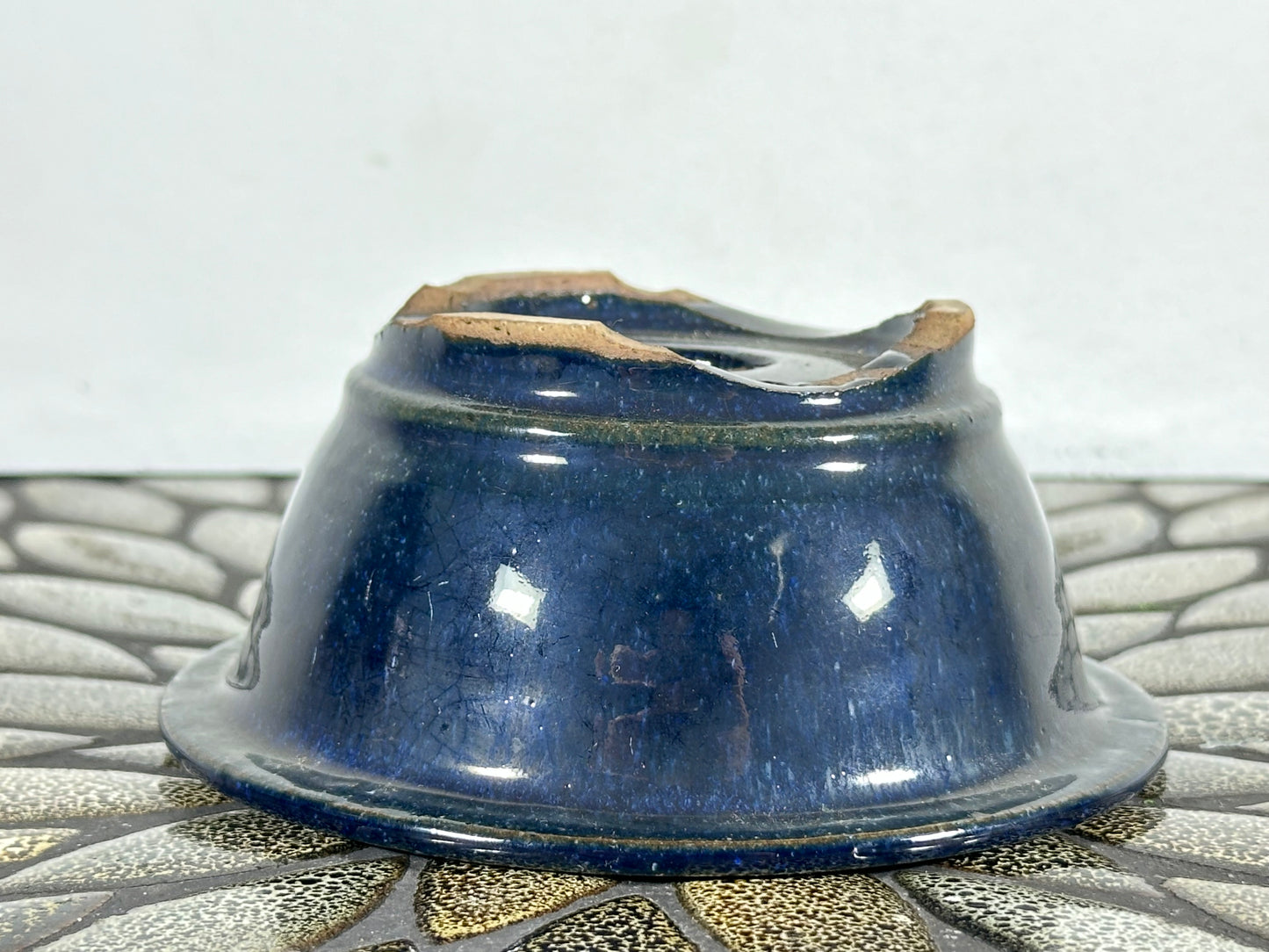 New Japanese Tokoname Round Glazed Bonsai Pot Katu - 5” By 2.25”