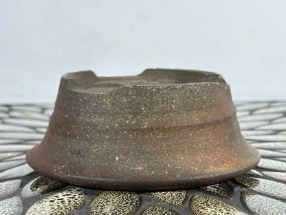 New Japanese Tokoname Unglazed Round Bonsai Pot Katu - 5.25” By 2”