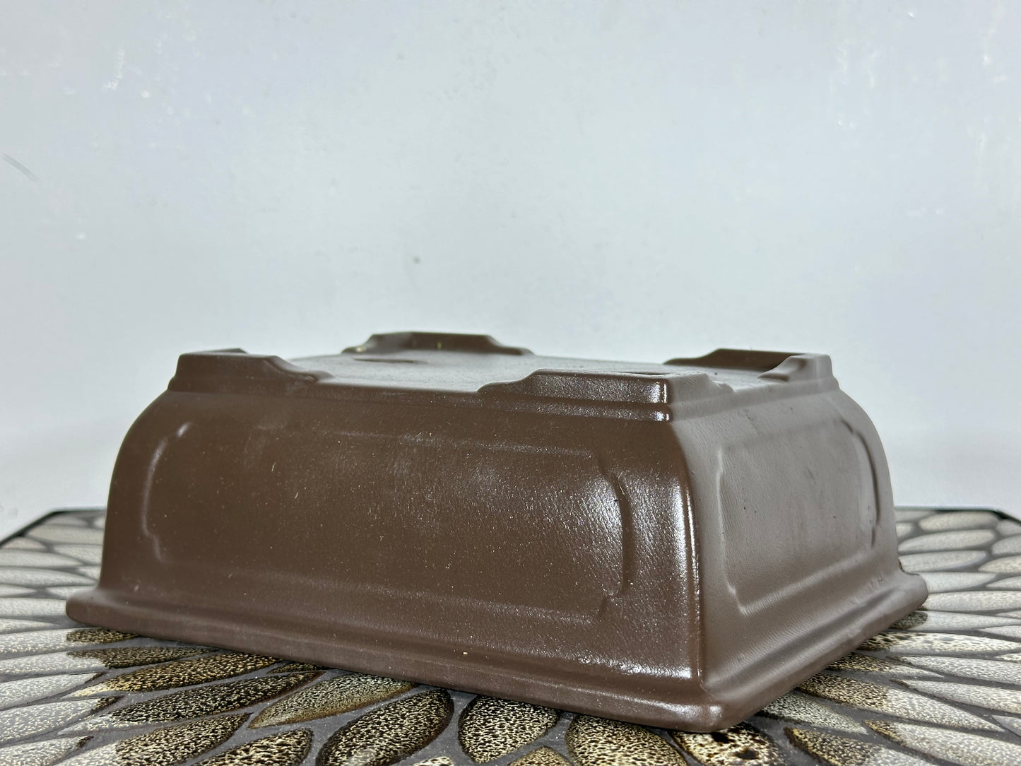 Preowned Japanese Tokoname Unglazed Rectangular Bonsai Pot - 8.5” By 6.75”