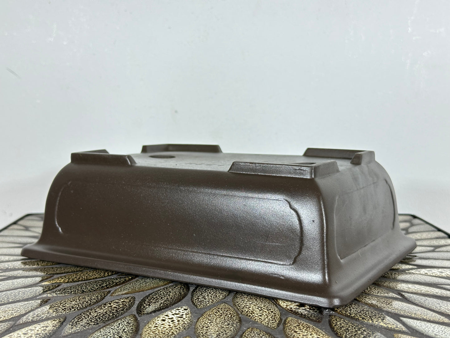 Preowned Japanese Tokoname Unglazed Rectangular Bonsai Pot - 10” By 7.5”