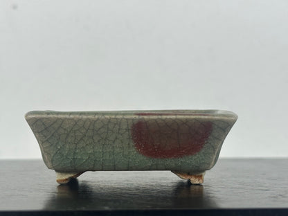 Preowned Vintage Japanese Rectangular Bonsai Pot By EIMEI - 2.5” By 1.75”